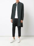 collarless zipped coat