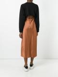 sweatshirt overlay satin dress