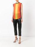 striped gauze sleeveless T-shirt
