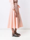'Checker waist tie button'半身裙