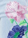 绣花条纹长裤
