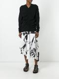 ruched v-neck jumper