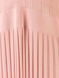 pleated rib v-neck dress