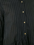 pleated trim striped shirt 