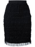 ruffle embellished pencil skirt