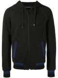 contrast trim zip hoodie