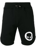skull print track shorts