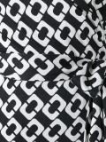 chain print wrap dress