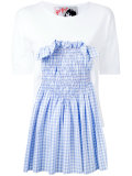 smocked gingham insert T-shirt