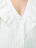 ruffled V-neck buttoned tank