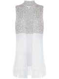 fringed sleeveless cardi-coat