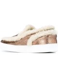 faux shearling trim slip-on sneakers