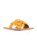 appliqué flower slider sandals 