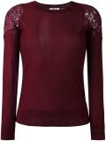 lace panel knitted top