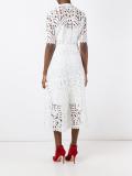 Berry lace neck tie dress