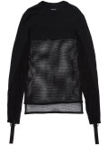 open knit panel sweatshirt