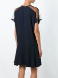 sheer shortsleeves flared dress