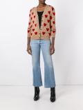 intarsia red cardigan