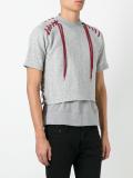lace-up layered shortsleeved sweatshirt