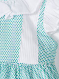 micro print ruffled dress