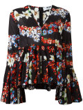 pleated trim blouse