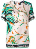 'leaves' print T-shirt