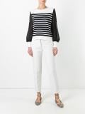 sheer sleeves knitted blouse