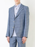 chest pocket checked blazer