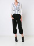 embroidered V-neck blouse