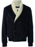 ribbed double breasted bomber jacket