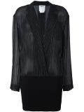 ribbed hem pinstripe shirt