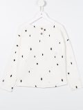 diamond and heart embroidered top