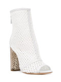 caged knit shoe boots