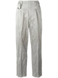 crinkle effect trousers