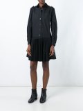 pleated poplin shirt dress