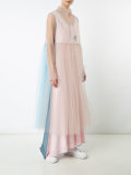 Floral Embroidered Bi-Colour Tulle Empire Gown