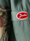 patched hooded coat 