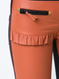 leather flared trousers