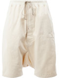 drop-crotch drawstring shorts