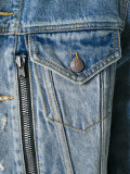 zipped front denim jacket