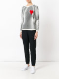 striped heart jumper