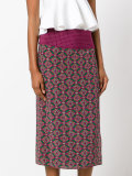 geometric print midi skirt