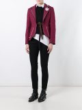checked fitted jacket