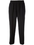 cropped stretch-waist trousers