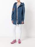 printed arms hooded jacket