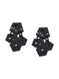 linked pentagon clip on earrings