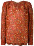 printed V-neck blouse