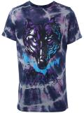 wolf print tie dye T-shirt