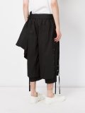 layered lace-up shorts