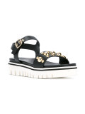 gold stud embellished sandals
